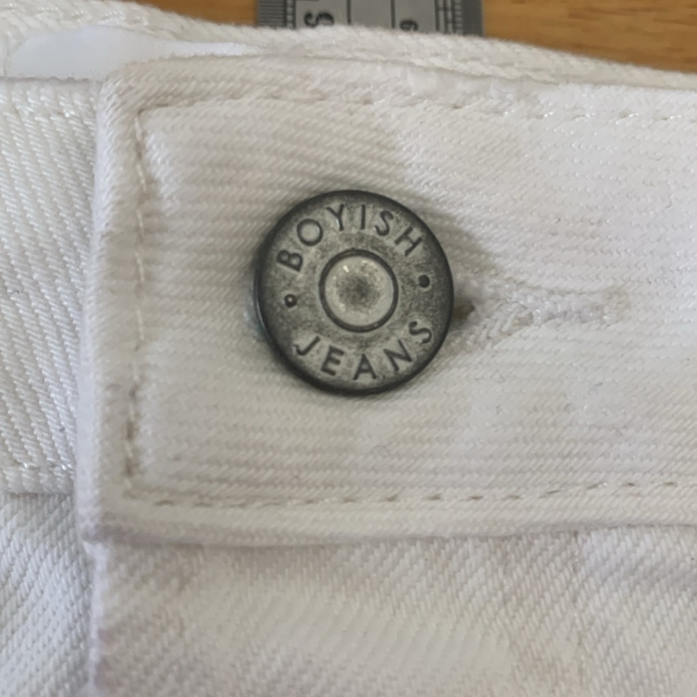 Boyish Anthropologie Corey Jean Skirt White Denim 26 High Rise Mini Royal Weddng - Picture 16 of 16